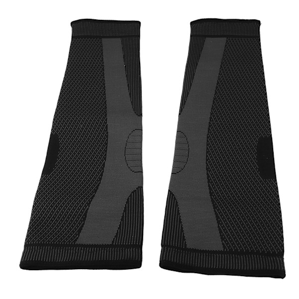 1 par sportknäskydd förlängda stickade tryckskydd Andas 2 korrugerade mönster Svart M 44cm