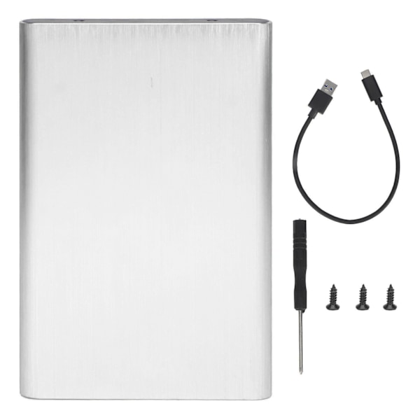 2,5 tommers SATA HDD-kabinett Type C 10 Gbps Høyhastighets bærbar harddiskveske med LED-indikator Sølv