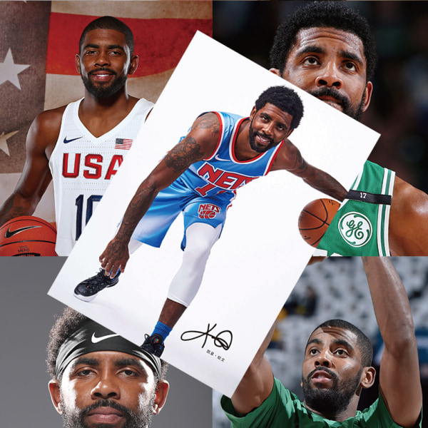 NBA Star plakater 1 sæt med 8 Basketball Star Kobe James Perifere Dorm Vægdekaler- 4