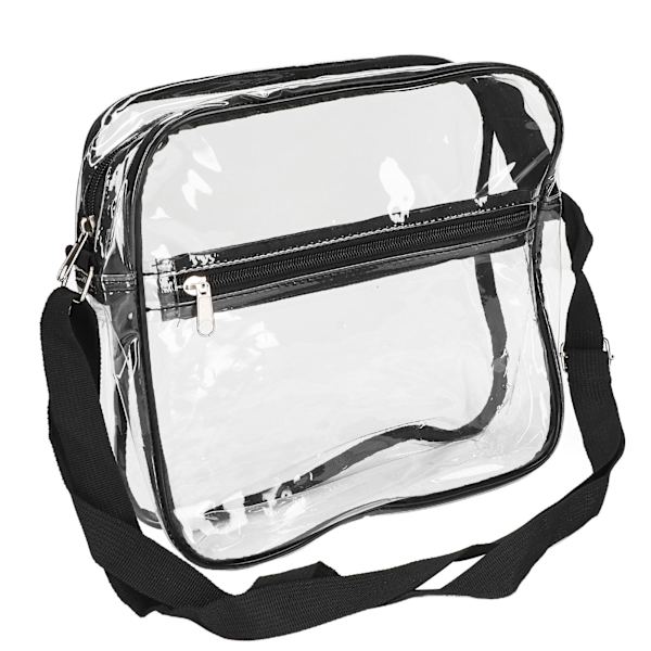 Transparent Messenger-axelväska Klar tygväska med dragkedja för utomhusresor