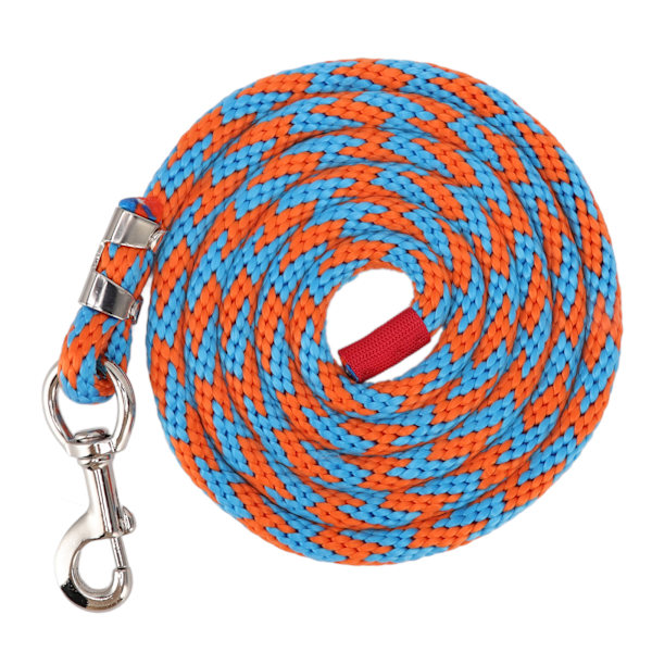 Nylon Horse Lead Rope Friction Free Tug Resistant Horse Rope with Thickened Large Hook for Horse Livestock Pet 11.5ft Blue Orange
