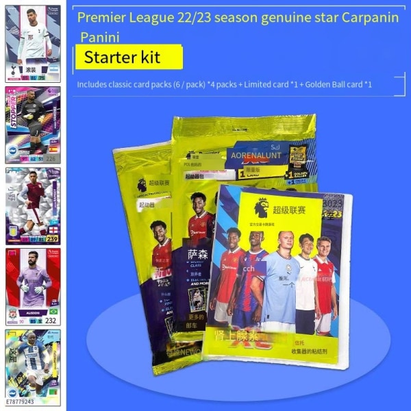 Panini Premier League stjernekortpakke Manchester United perifer fotballstjerne kortspillkortboksamlingskort blindboks 2
