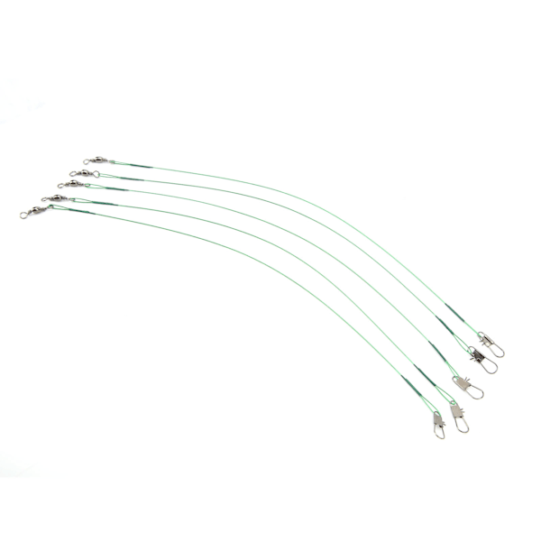 100 stk. Fiskelineforfang Snap Anti-korrosion hårdt stål Wire Leader til saltvand 25cm / 9.8in