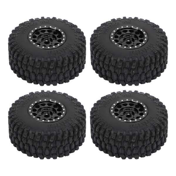 4 KPL RC pyörät ja renkaat alumiiniseosta Sopii TRAXXAS 1/18 TRX4M kauko-ohjattavaan autoon musta