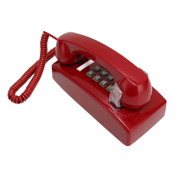 Gammel Retro Vægtelefon Vandafvisende Fastnettelefon Med Ledning Og Håndsæt Volumenkontrol Til Hjem Hotel Kontor Rød