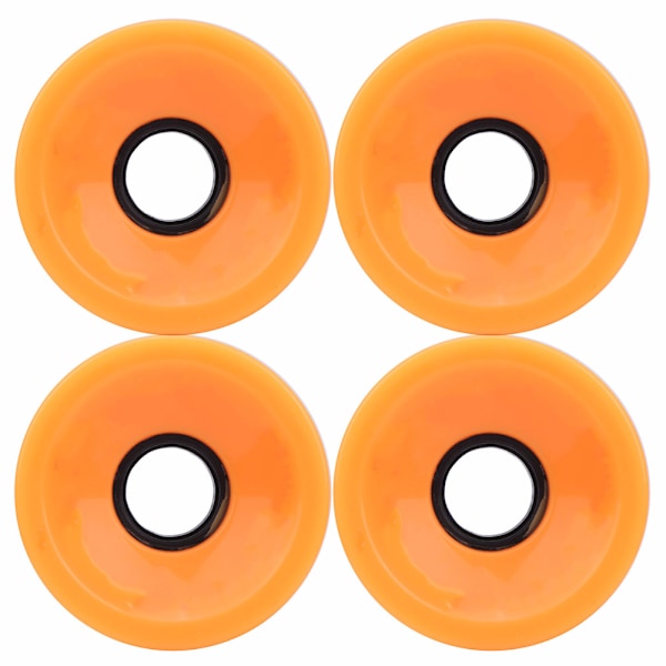 Skateboardtillbehör: 4st högelastiska färgglada PU-hjul (orange)