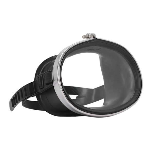 Gratis dykarglasögon HD härdat glas PVC oval form Anti-dimma Enkellins Scuba Goggles for Fisherman Black L