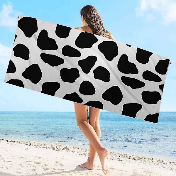 70*150cm lehmäkuvioinen rantapyyhe mikrokuituinen kaksipuolinen samettinen rantapyyhe kylpypyyhe monitoiminen neliönmuotoinen rantapyyhe