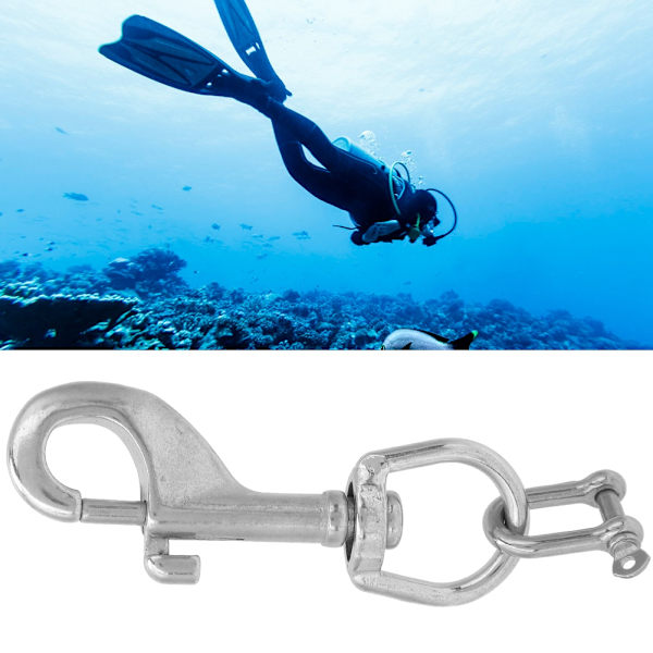 Scuba Diving Light Torch Kamerahållare Keeper Single End Bult Snap Clip&D Ring Shackle Undervattensutrustning
