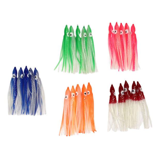 25st Fiskedrag Levande Design Silikonmaterial Bittåligt Lysande Fiskedrag för lax 10cm