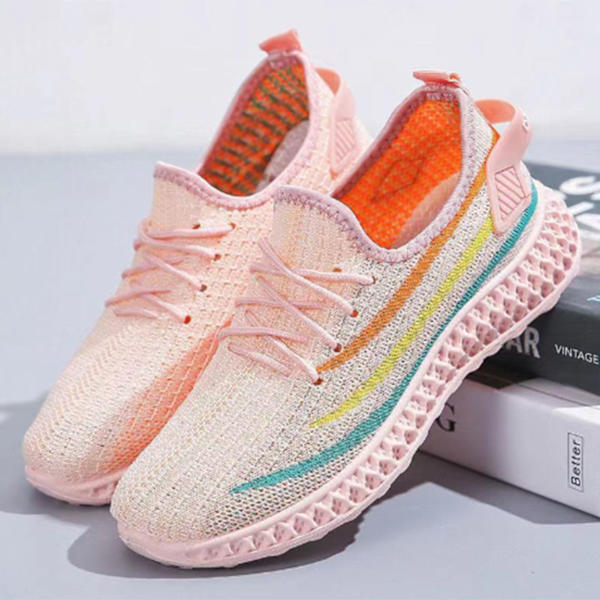 Sneaker 39 Storlek Andas Mesh Mjukt Bekvämt Lätt matchande Promenadskor för Dam Daglig användning H06 Rosa