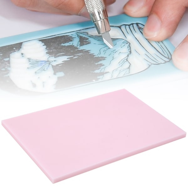 Pink Jelly Rubber Stamp Carving Block för DIY handgjorda stämplar