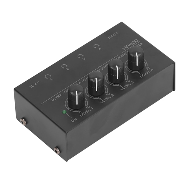 HA400 Ultra Kompakt 4-kanals stereohovedtelefonforstærker Lav støj hovedtelefonforstærker 100‑240V EU-stik