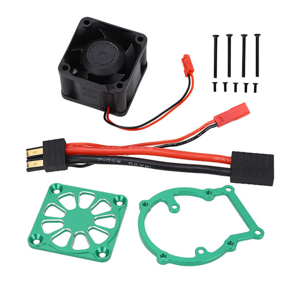 RC kylfläkt aluminiumlegering 21000 rpm RC-motor kylfläns för TRAXXAS 1/8 4WD SLEDGE 8‑12V Grön