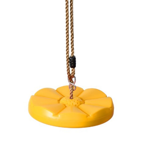 Heavy Duty Plast Disc Tree Swing med PE-rep för Barn Utomhuslekutrustning Gul