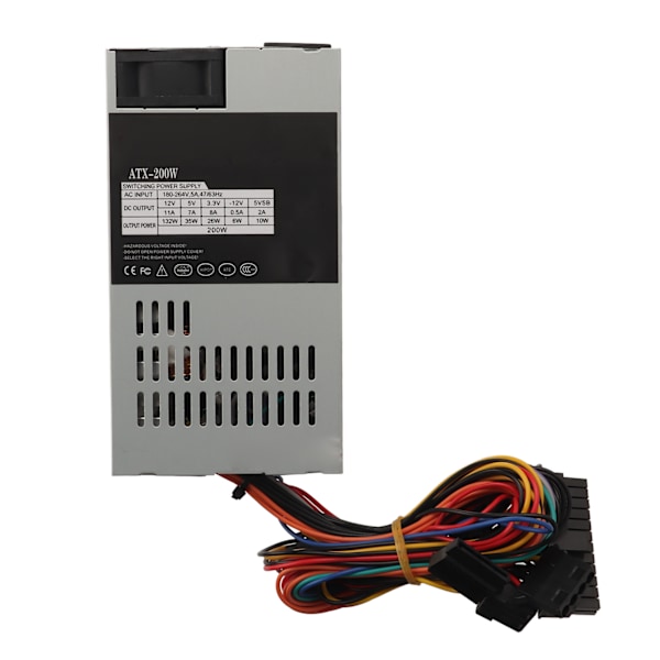 200W Strømforsyning Robust Metall Rask Kjøling Bredt Kompatibel Stasjonær Strømforsyning for Win System 180‑264V