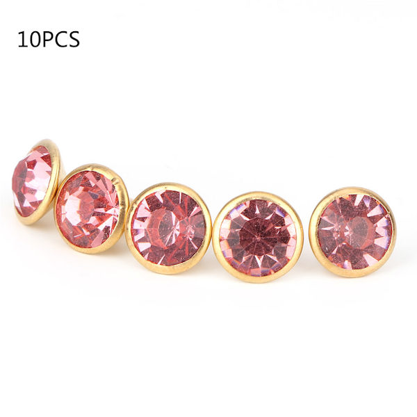 Farverige Rhinestone Nitter Cap Stud Sæt - DIY Håndværk Dekoration (Pink Crystal)