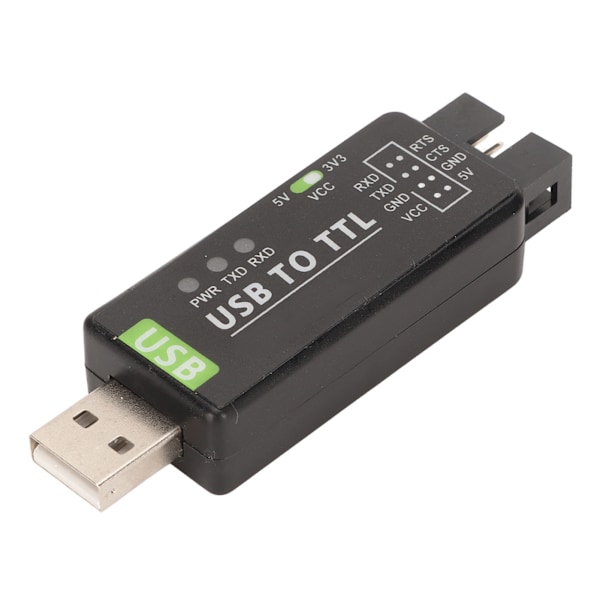 USB till TTL-omvandlare FT232RL-chip Flera skyddskretsar Industriell USB till TTL-omvandlare för flera system Svart