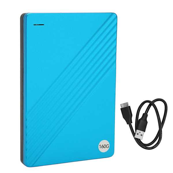 Extern Hårddisk Ultratunn 2.5 Tum USB 3.0 Aluminiumlegering Plug and Play Mobil Hårddisk för Dator TV Telefon Blå 160GB