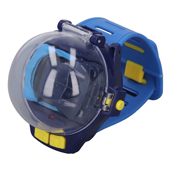 Mini RC Bilklokke Leker 2.4GHz USB Lading Battle Watch Racing Leke Håndledd Racing Bilklokke Leke for gutter og jenter Blå