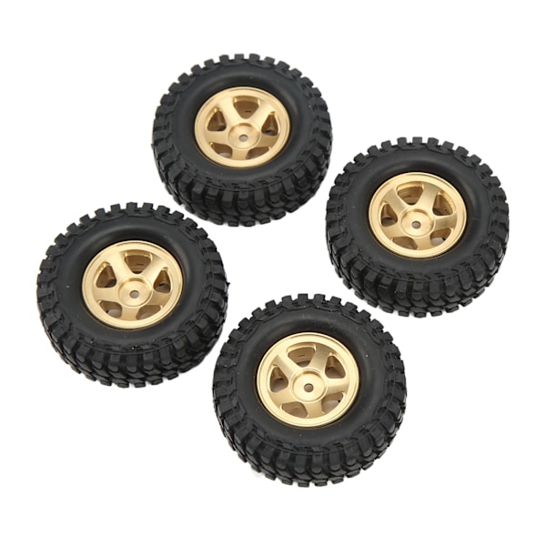 4st RC bil hjulnav och däck set utbyte mässing hjulnav och mjuka gummi däck set för FCX24 1/24 RC bandbil