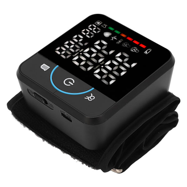 Handledsblodtrycksmätare Digital LED-display Uppladdningsbar automatisk BP-mätare med 180 avläsningsminne