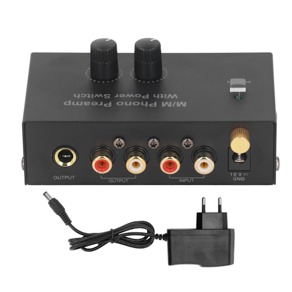 Phono Platespiller Forforsterker Elektronisk Lyd Stereo Fonograf Forforsterker Lavt Støy PP500P 100‑240V EU-kontakt