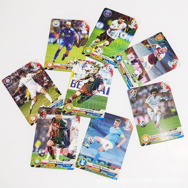 Jalkapallon tähtikortit World Cup European League ympäröivät tähtikortit 36 ​​pakkausta 288 laserkorttia