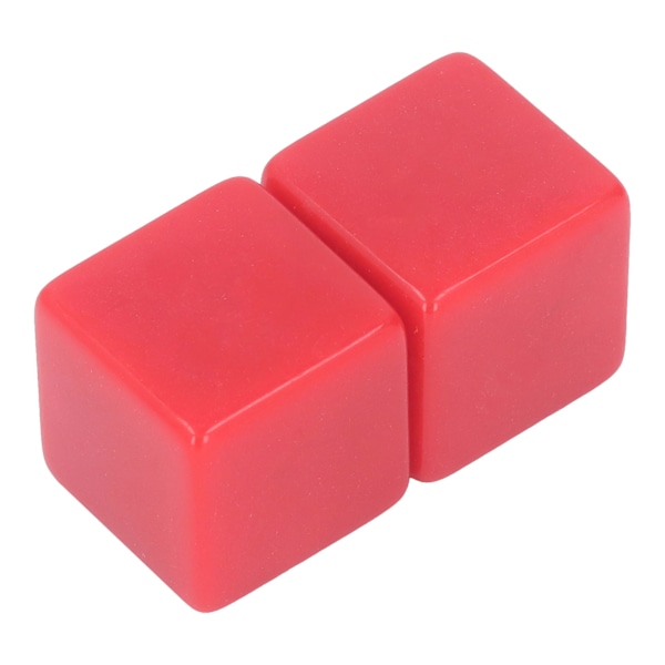 6st Blank tärningsuppsättning rätvinklig plast hexaedriska kuber Klassrumsbrädspel DIY Math Counting Undervisningsfest Gunst Kul Röd
