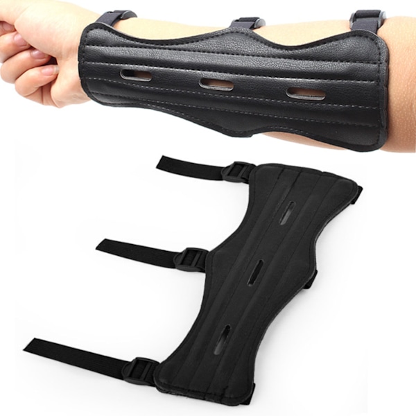 Bågskyttearmskydd PU-läder vänster och höger hand Universal bågskytteunderarmsskydd för jakt Recurvebåge