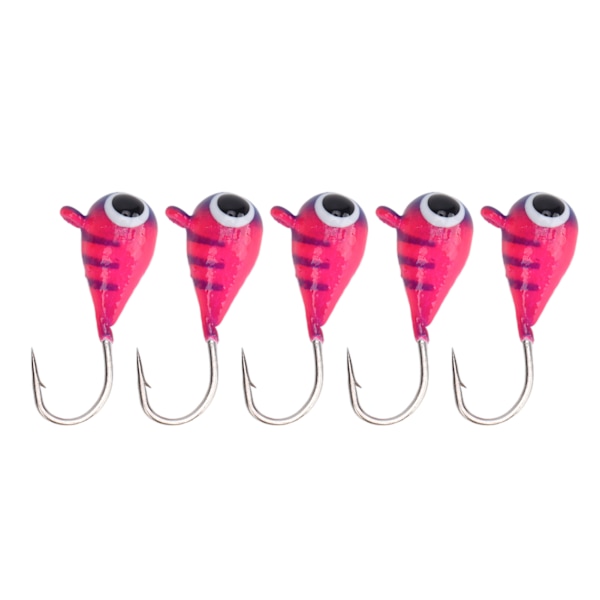 5 stk Udendørs Isfiske Jigs Kit Isfiskelokker Højkarbonstål Mikrokroge 4MM 077