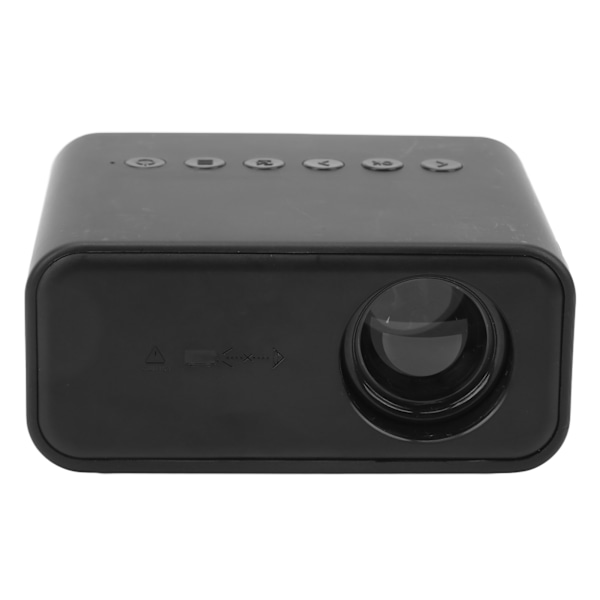 Miniprojektor Svart 1920x1080 Fjernkontroll Innebygd høyttaler USB-drevet bærbar projektor for Family Office 100–240V EU-kontakt