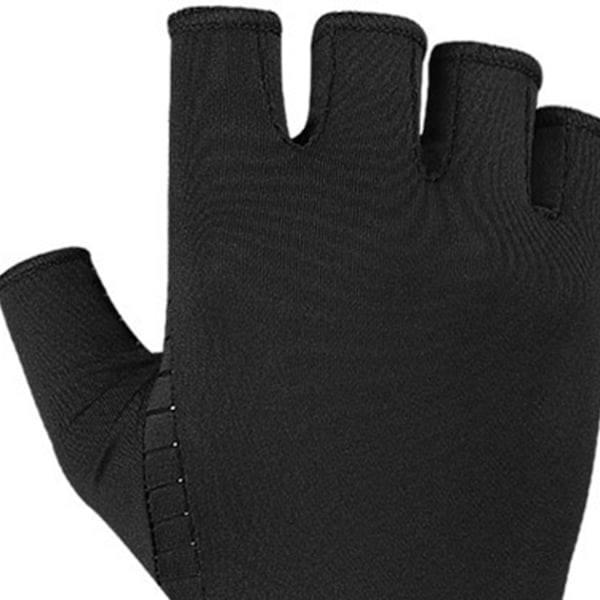 Kopparkompressionsartrithandskar Anti-slip kopparinfunderade fingerlösa handskar för män kvinnor Svart S
