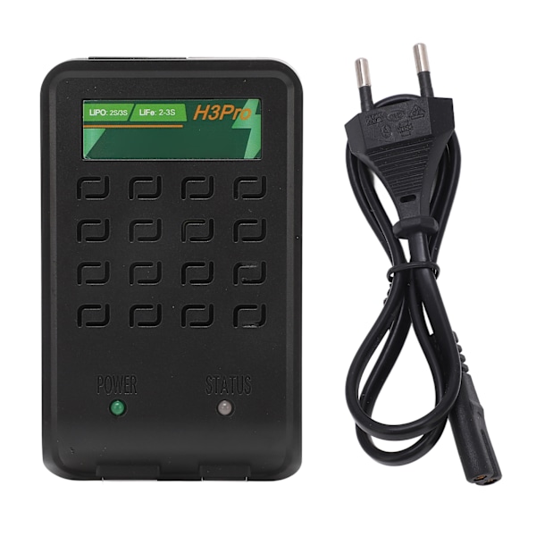 Hobbyfans H3 PRO Lipo Batterioplader 7,4 eller 11,1V Lipo Balance Oplader til RC Drone RC Legetøj Sort EU-stik 110‑240V