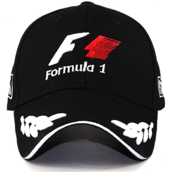 Miesten Formula 1 cap musta F1 3D brodeerattu hattu Cap ulkokäyttöön säädettävä urheiluvisiirihattu