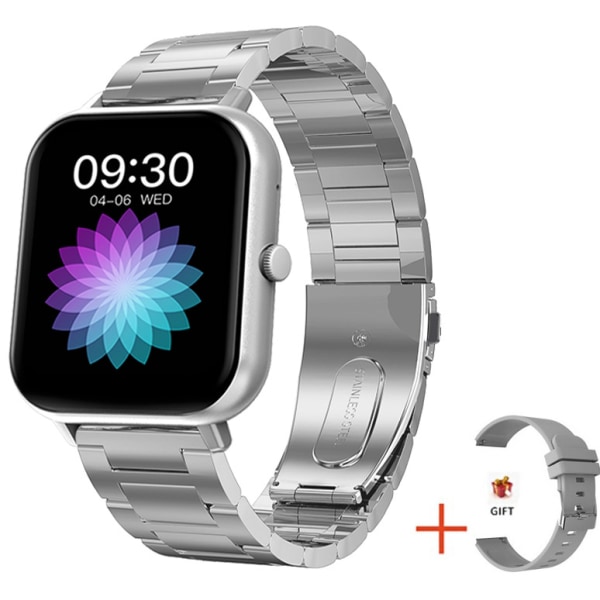 ZL54C watch 2023 uusi AI ääniavustaja syke verenpaine veren happi uni ZL54C älykello-AA Silver + silver three steel