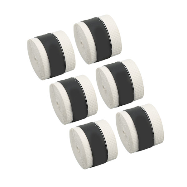 6 stk. tennisracket greb tape PU frostet skridsikker svedabsorberende Badmintonracket tape Sportstilbehør Hvid