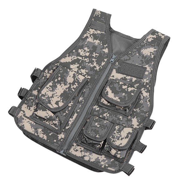 Barn utomhusväst Barn kamouflagejacka Väst med fickor för spelträning S 38cm / 14.96in