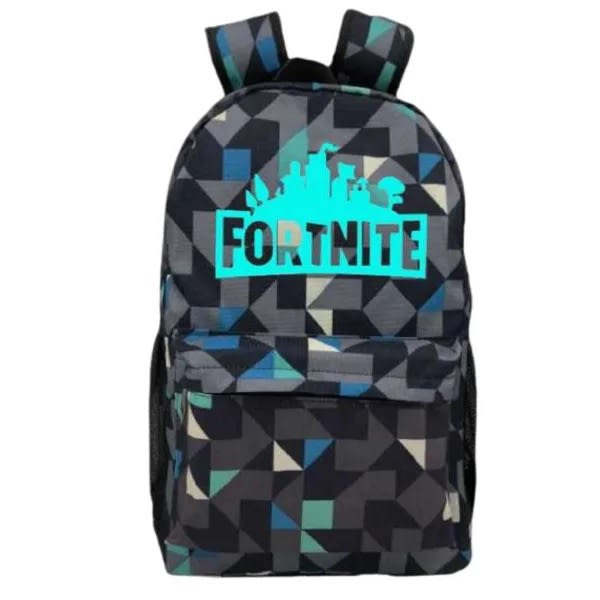 Fortnite Geometric Pattern Backpack Starry Sky Lightning Luminous Backpack Lightning gray