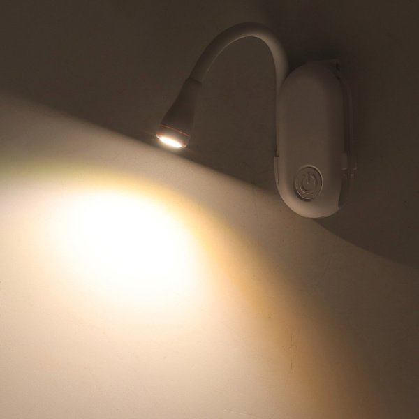 Boglæselampe USB Genopladelig 3 farver Niveauer Lysstyrke Justerbar Fleksibel Clip On Boglampe Bog Natlampe Hvid