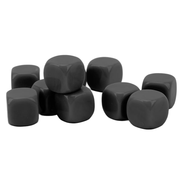 30st roliga tomma tärningar Set DIY Pussel Round Corner 6-sidiga tärningar för brädspel Math Learning Black