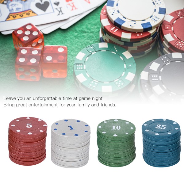 100 st Pokerkort med Dealer Chip och Bärbar Väska för Barn och Vuxna