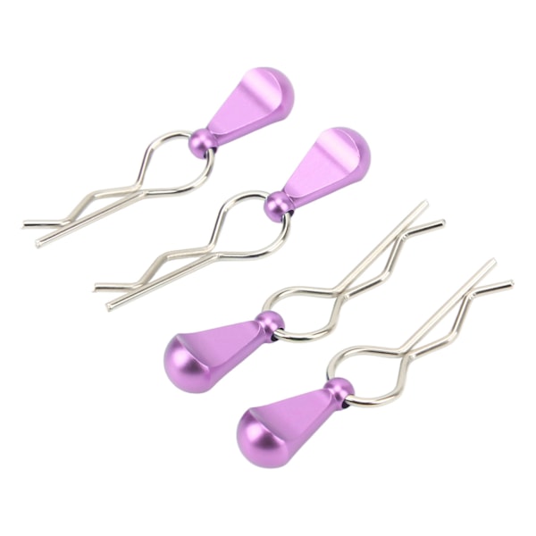 4 kpl metallisia RC-auton koriklipsiä vetokielekkeillä 1/8 1/10 kauko-ohjattavan auton päivitysosiin, violetti