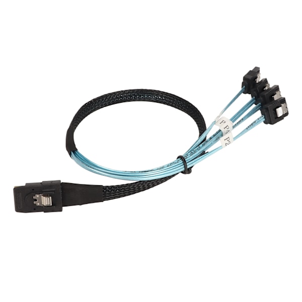 Mini SAS til 4 SATA Kabel 7Pin 12Gbps Fortinnet Kobber Gullbelagt Kontakt SFF 8087 til 4SATA Kabel for Stasjonær Kabinett 0.5 Meter / 1.6ft