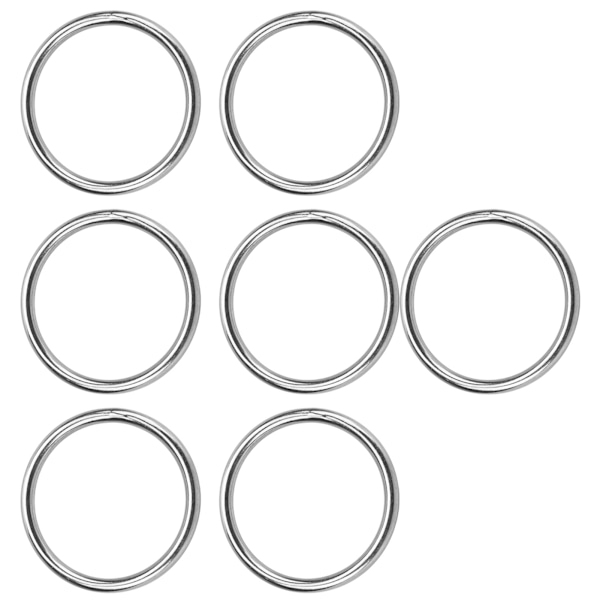 7 stk metall O-ring Vanntett rustfri 304 rustfritt stål sterkt bærende sømløs sveiset rund o-ring 8x80 mm