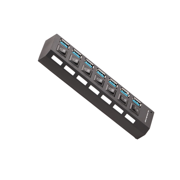 USB 3.0 Hub Yksittäinen 7 Portin Nopea USB2.0 USB1.1 Yhteensopiva USB-datakeskitin LED-merkkivalolla Windows XP 7 8:lle