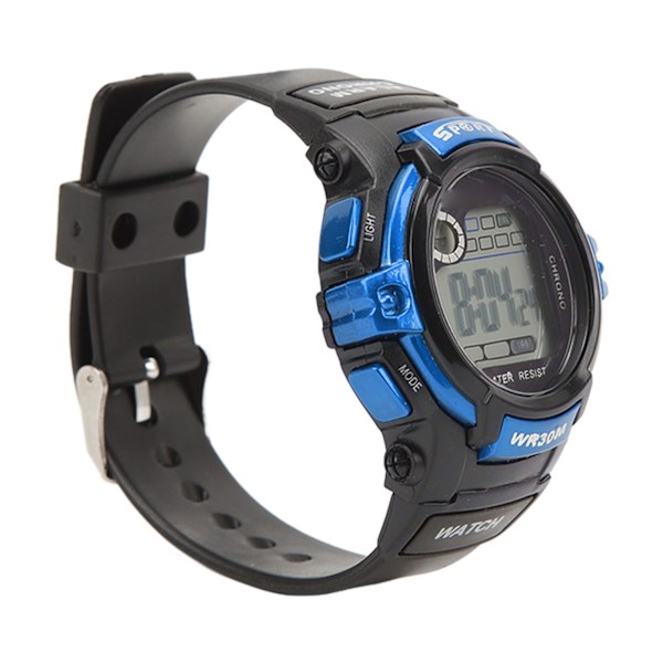 Sportklocka Digital LCD Elektronisk Watch Luminous Men Watch for Outdoor Activities Blue