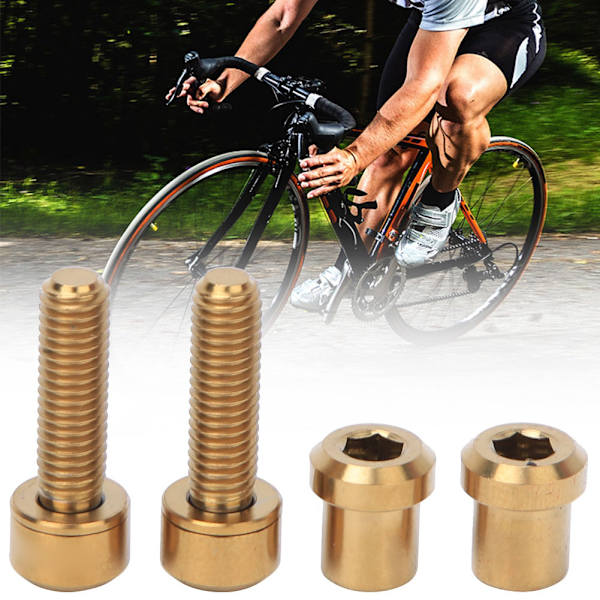 4 STK RISK Titanlegering M5*18 frempindsskruer til mountainbike landevejscykler Bolte Udskiftningstilbehør (guld)