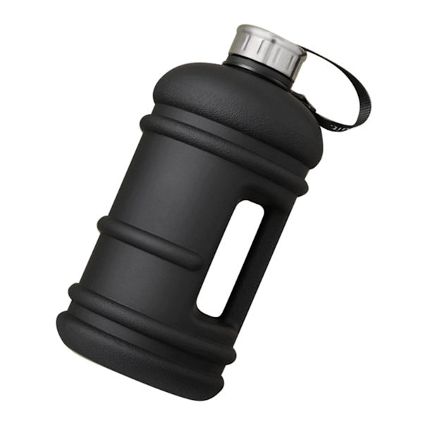 Musta Outdoor Sports Fitness Cup Kannettava Suurikapasiteettinen Vesikuppi 2,2L Ylisuuri Muovinen Juomapullo