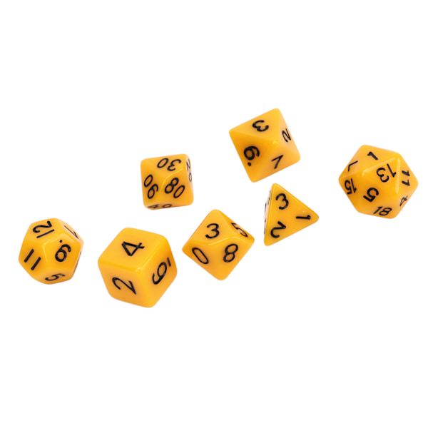 21ST polyedrisk tärningsset enfärgad plast antioxidation Pedagogisk rollspelstärning för spel Gul